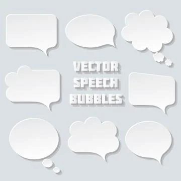 Blank empty white speech bubbles Stock Illustration