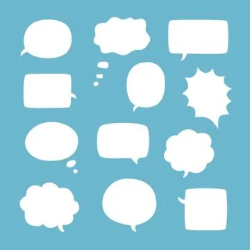 Blank empty white speech bubbles Stock Illustration