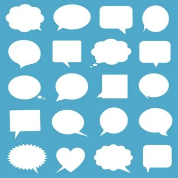 Blank empty white speech bubbles Illustrazione stock