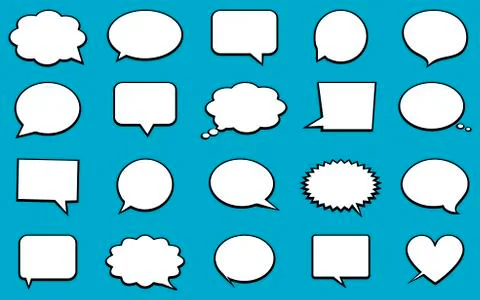 Blank empty white speech bubbles Illustrazione stock