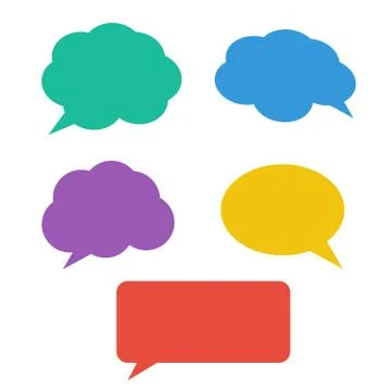Blank empty white speech bubbles. Cloud bubble speech for communication Illustrazione stock