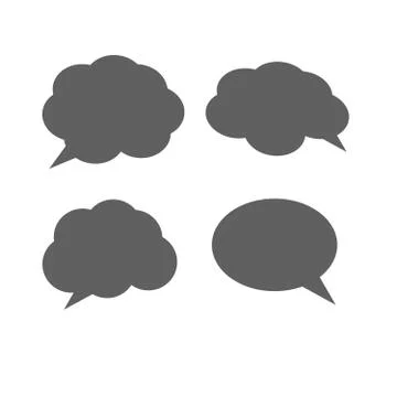 Blank empty white speech bubbles. Cloud bubble speech for communication Illustrazione stock