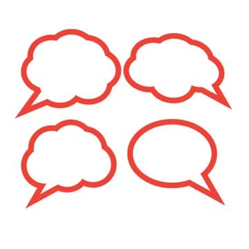 Blank empty white speech bubbles. Cloud bubble speech for communication Illustrazione stock