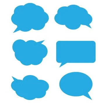 Blank empty white speech bubbles. Cloud bubble speech for communication Illustrazione stock