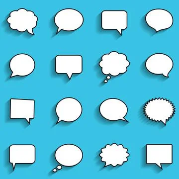 Blank empty white speech bubbles Illustrazione stock