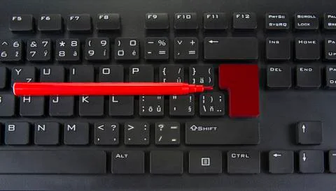 Blank enter and shift keys on computer keyboard Stock Photos