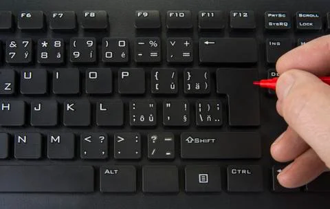 Blank enter and shift keys on computer keyboard Stock Photos