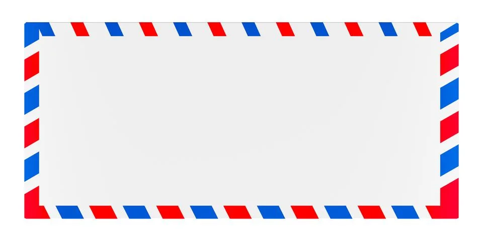 Blank Envelope, front view. Template, mock up. 3D rendering Stock Illustration