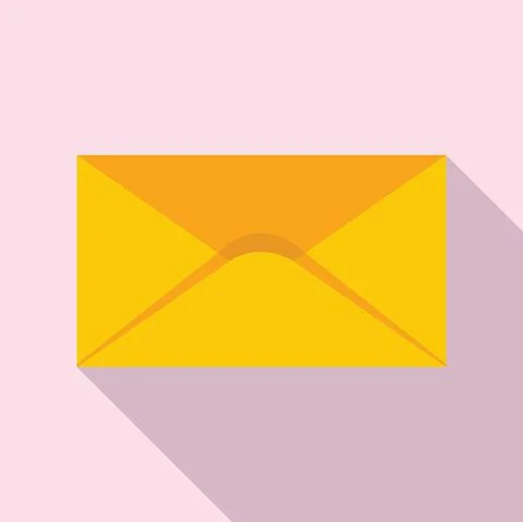 Blank envelope icon flat vector. Mail letter Stock Illustration