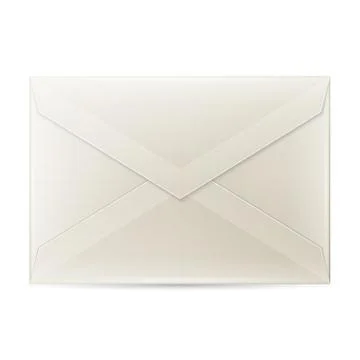 Blank envelope isolated on white background Illustrazione stock