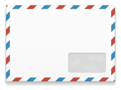 Blank envelope template. International mail paper package Stock Illustration