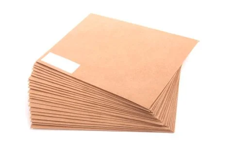 Blank envelopes isolated on white background with clipping path Stock Photos