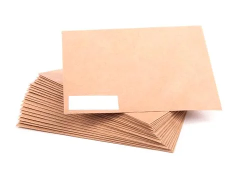 Blank envelopes isolated on white background with clipping path Photos