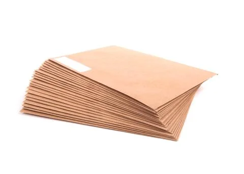 Blank envelopes isolated on white background with clipping path Foto stock