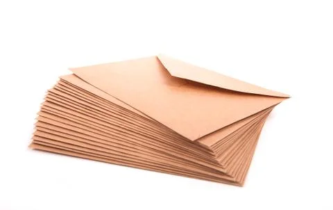 Blank envelopes isolated on white background with clipping path 库存照片