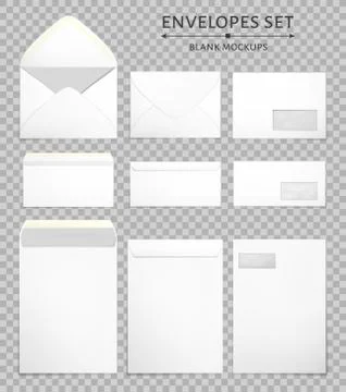 Blank envelopes set Stock Illustration