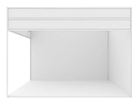Blank exhibition stand. 3d render isolated on white background Stock Illustration