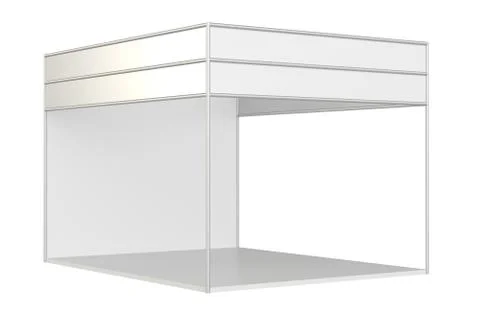 Blank exhibition stand. 3d rendering isolated on white background Stock Illustration