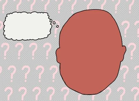 Blank Face with Thought Bubble Stock Illustration