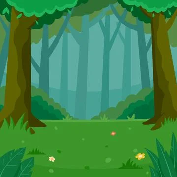 Blank Field On The Forest Stock Illustration