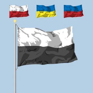 Blank of the flag with 2 colors. dinamic shadow effect. Vector illustration. 스톡 일러스트