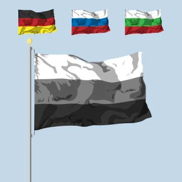 Blank of the flag with 3 colors. dinamic shadow effect. Vector illustration. Illustrazione stock
