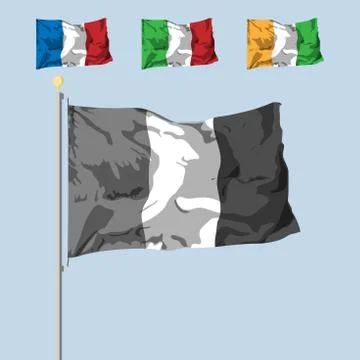 Blank of the flag with 3 colors. dinamic shadow effect. Vector illustration. Stock Illustration