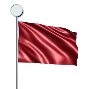 Blank flag. Isolated on white background. 3D rendering illustration. Stock Illustration