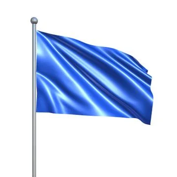 Blank flag. Isolated on white background. 3D rendering illustration. Иллюстрация