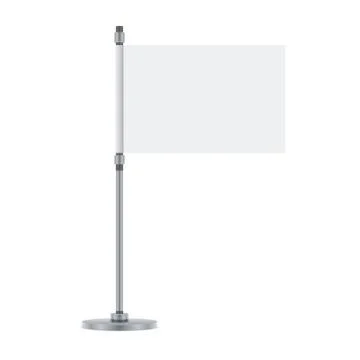 Blank flag on the metallic pole, vector illustration Illustrazione stock