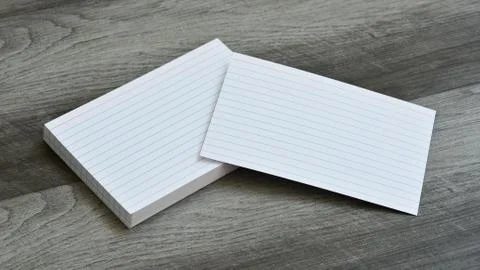Blank Flash Index Note Cards on Dark Grey Wood Background Stock Photos