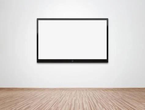 Blank flat screen TV at the wall Stock Photos