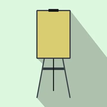 Blank flip chart icon, flat style Stock Illustration