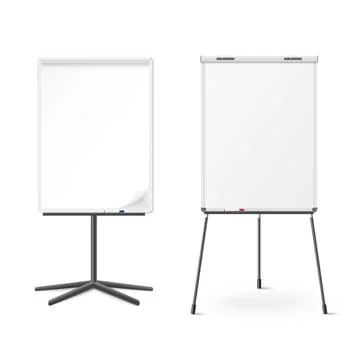Blank flip chart whiteboard mockups set, realistic vector illustration isolated. 스톡 일러스트