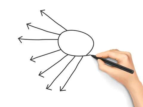 Blank flow chart drawn by 3d hand Stock Illustration