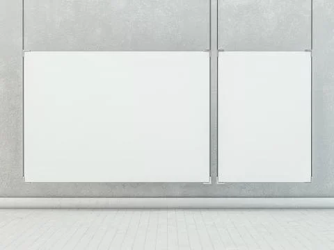 Blank flyer poster, mockup. 3D Stock Illustration