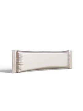 Blank foil package for design, long stick plastic pack for sugar, instant dr Stock Photos