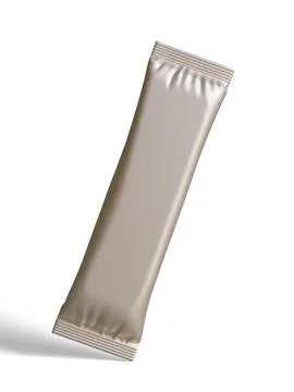 Blank foil package for design, long stick plastic pack for sugar, instant dr Stock Photos
