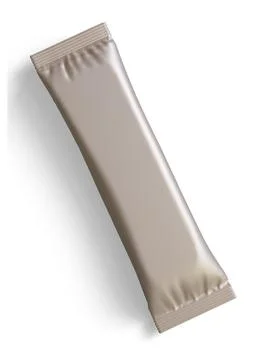 Blank foil package for design, long stick plastic pack for sugar, instant dr Stock Photos