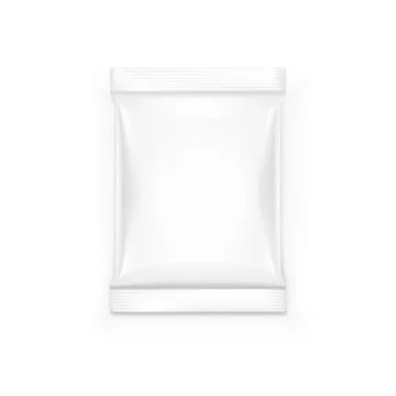 Blank Foil Pouch Snack Packaging On White Background Stock Illustration