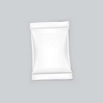 Blank Foil Pouch Snack Packaging On Gray Background イラスト素材