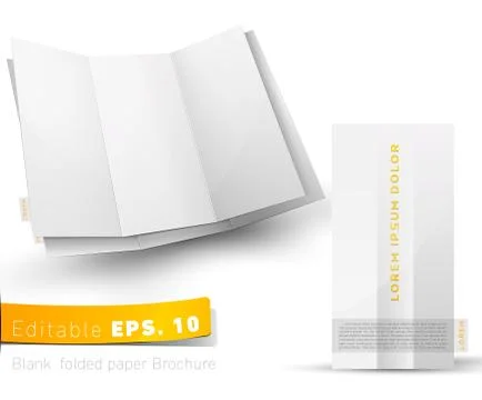 Blank folded brochure for your design presentation Stock Illustration