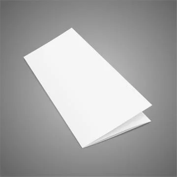 Blank Folded Leaflet White Paper Template. Vector Illustrazione stock