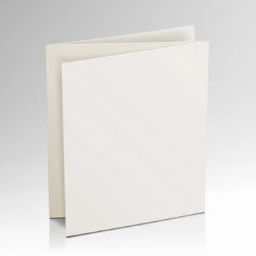 Blank Folder White Brochure. Vector 3D Mockup. Realistic Paper Brochure. Empty Stock Illustration