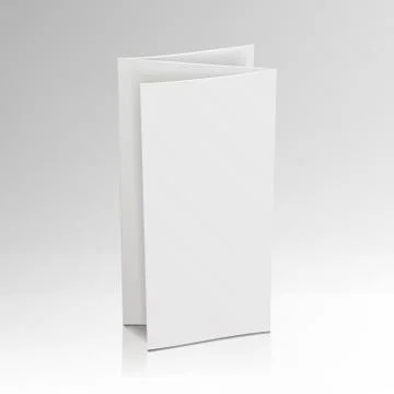 Blank Folder White Brochure. Vector 3D Mockup. Bend Card Flyer For Business Stock Illustration