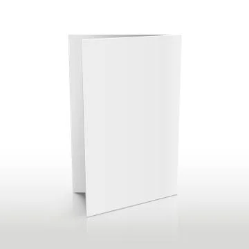 Blank folder white brochure. Vector 3D mockup Stock Illustration