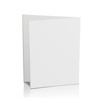 Blank Folder White Leaflet. Vector 3D Mockup. Bend Card Flyer For Business Stock Illustration