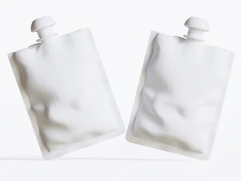 Blank Food doypack or Pouch Sachet Bag With Spout Lid. Mock Up, Template. Il Illustrazione stock