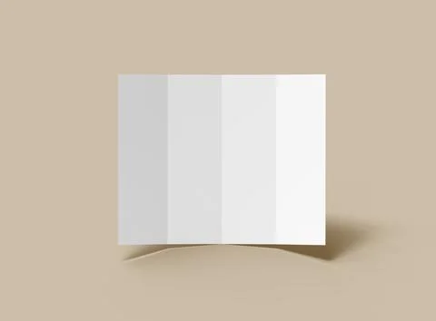 Blank four roll-fold letter size brochure 3d render to present your design Stock Illustration