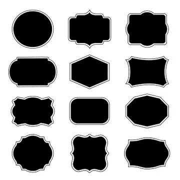 Blank frame and label mega set Vintage Retro Vector illustration	 Stock Illustration